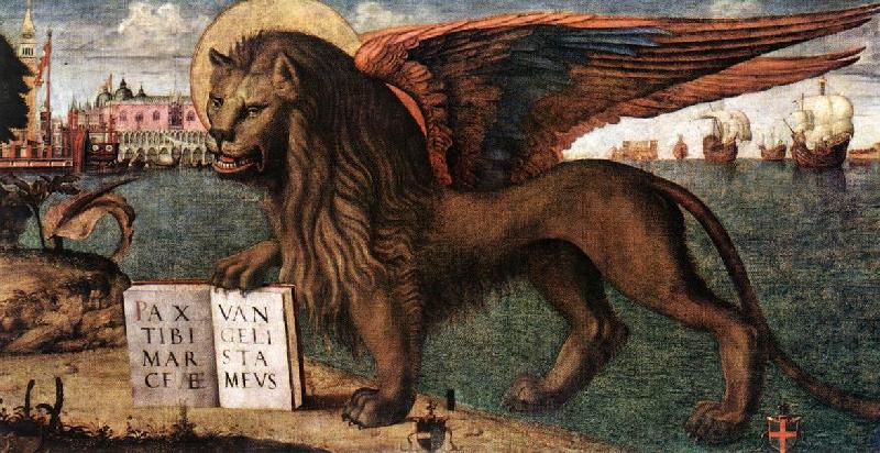 CARPACCIO, Vittore The Lion of St Mark (detail) dsf Sweden oil painting art